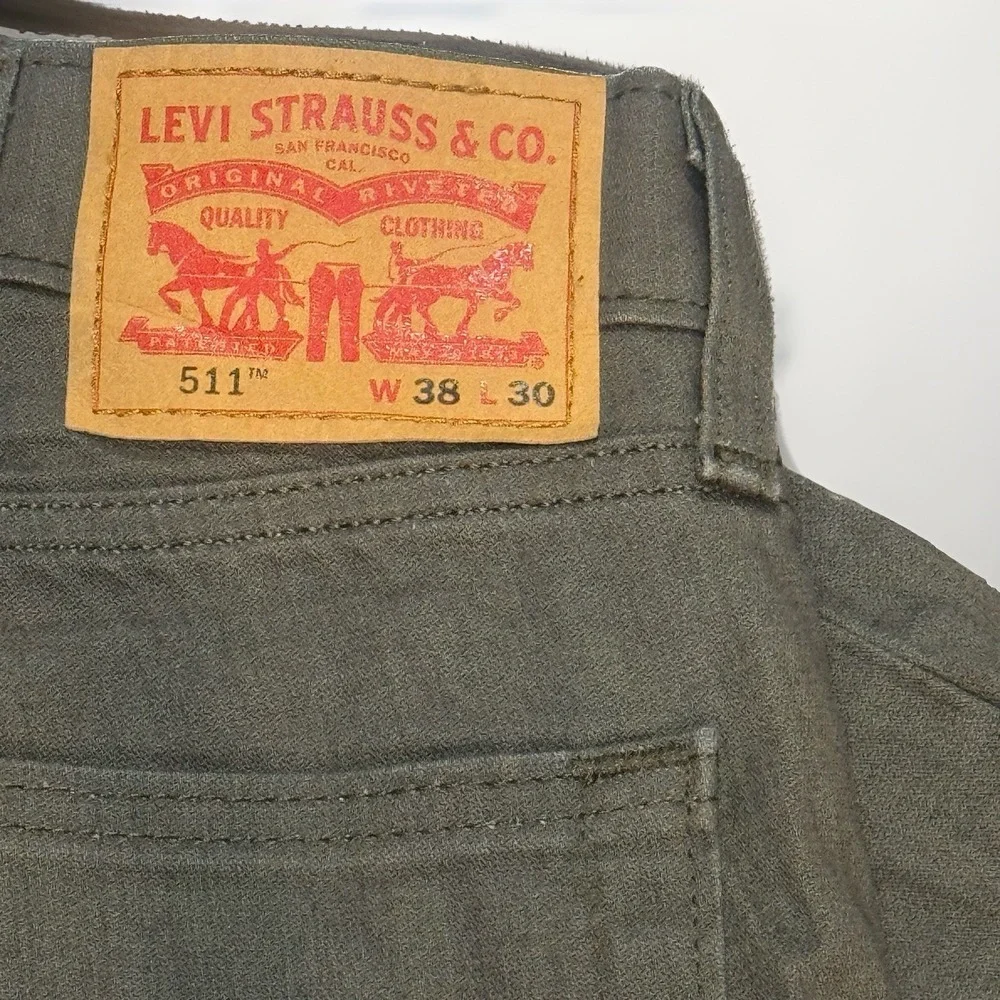 Levi's Men's Gray Denim Slim Fit Jeans Regular Size 38 Mid Rise 5-Pocket
